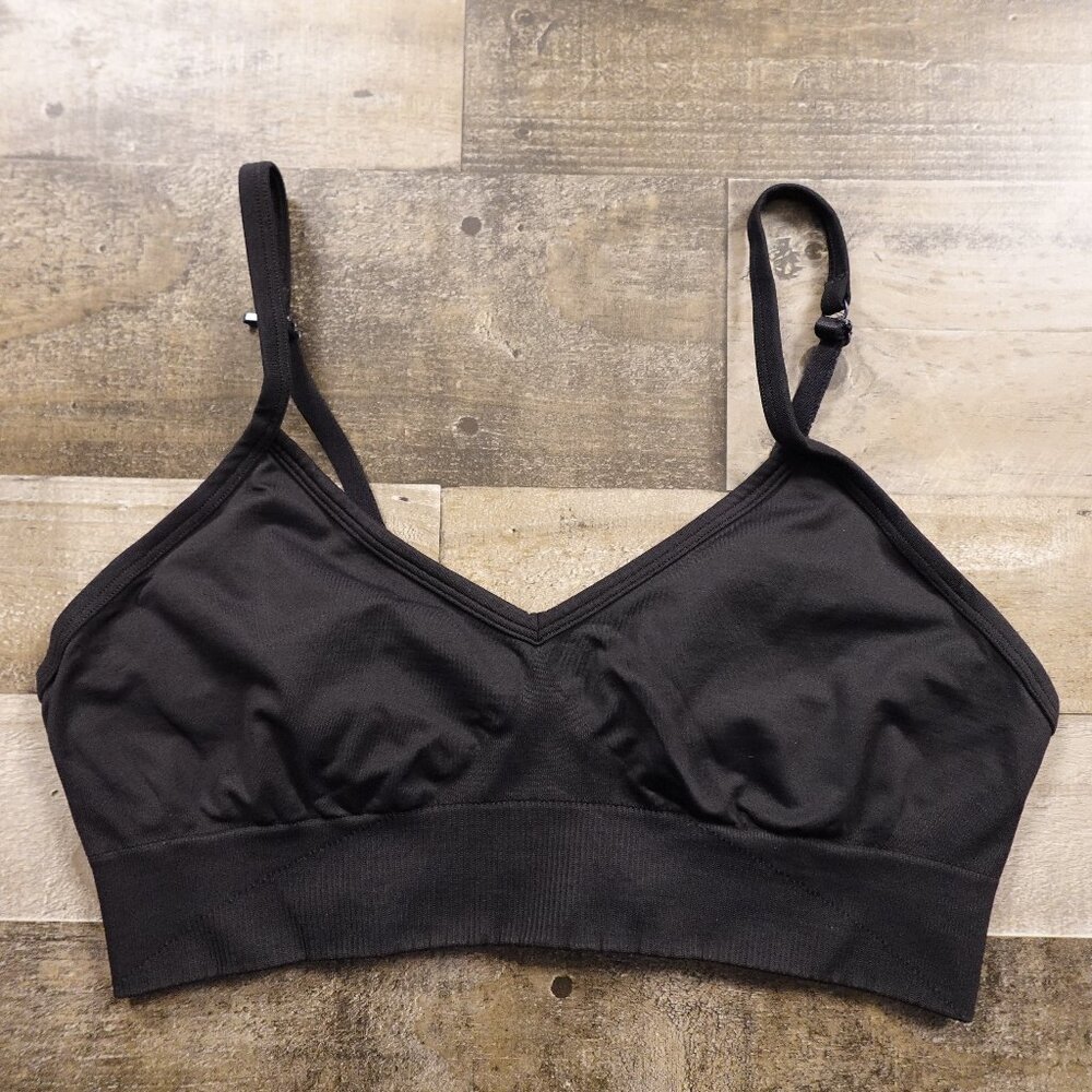 Lululemon Ebb to‎ Street Bra C/D Cup Women’s 12 Black Strappy Yoga